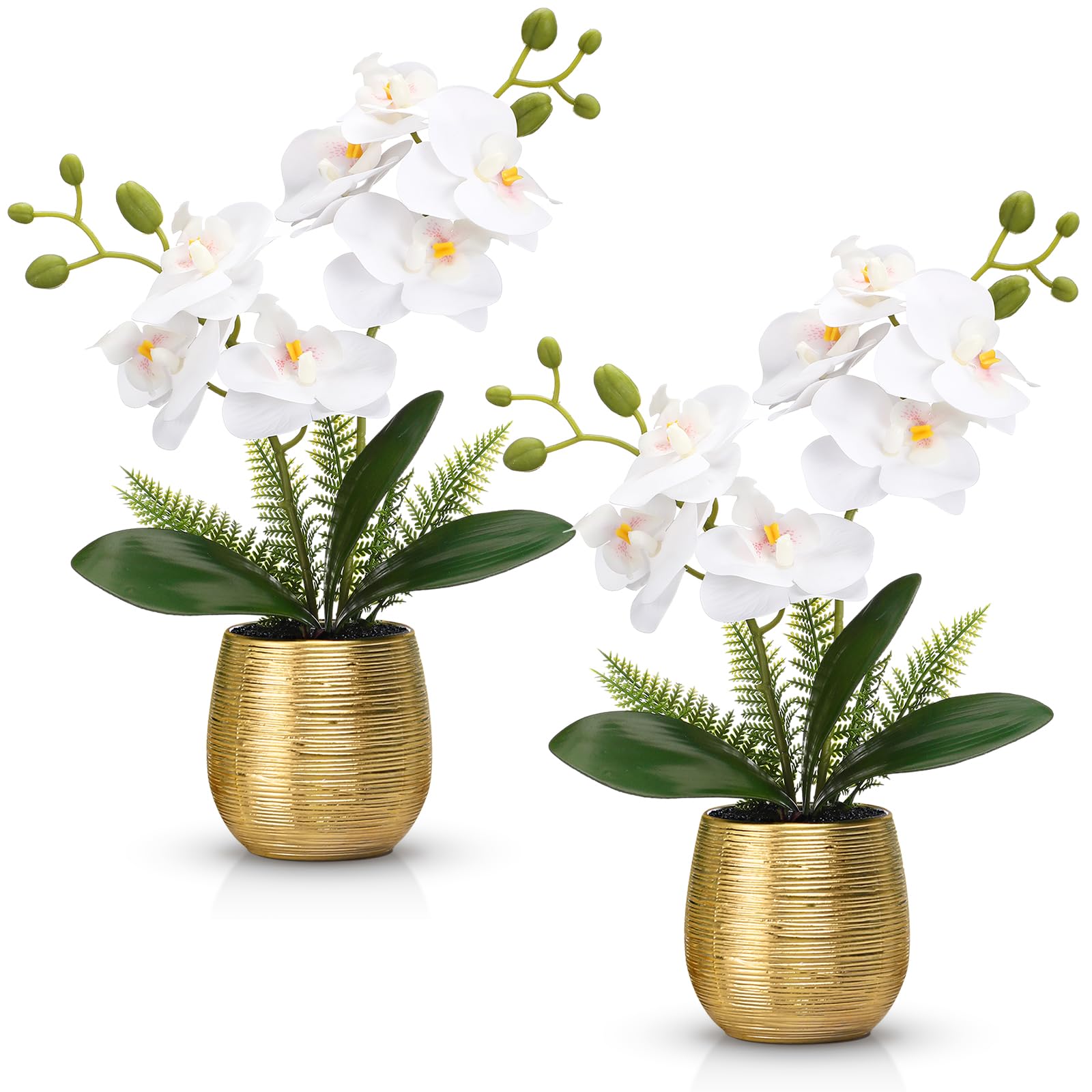 Amazon.com: Juinte 2 Pcs Orchids Artificial Flowers in Gold